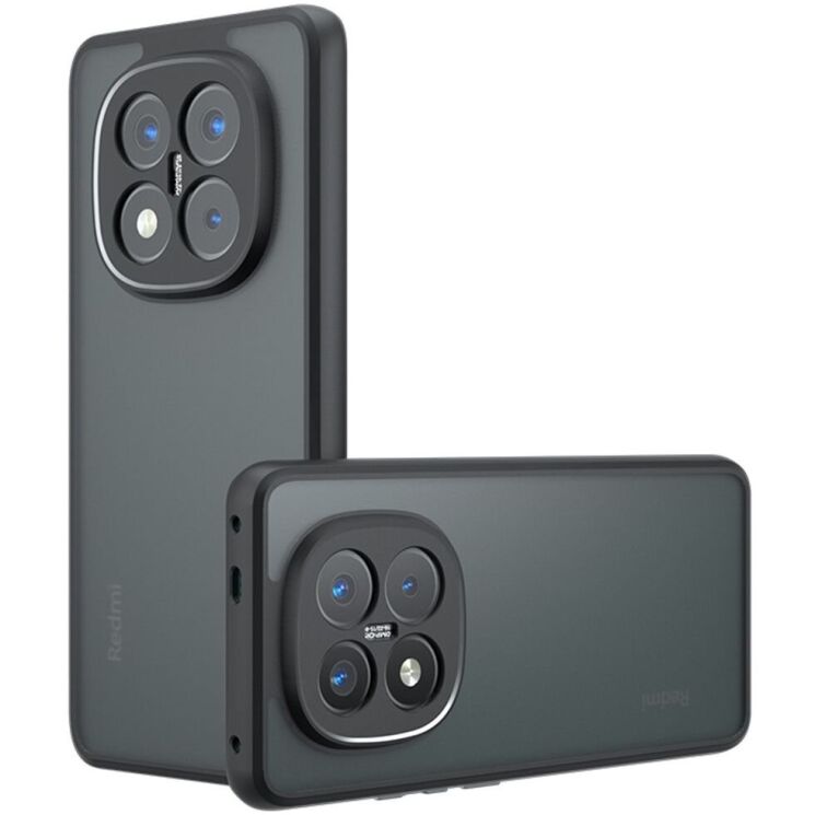 Защитный чехол Deexe Matte Skin для Xiaomi Redmi Note 14 Pro Plus - Transparent / Black: фото 1 из 13