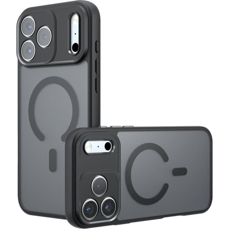 Захисний чохол Deexe Matte Skin with MagSafe для iPhone 18 Pro Max - Transparent / Black: фото 1 з 11
