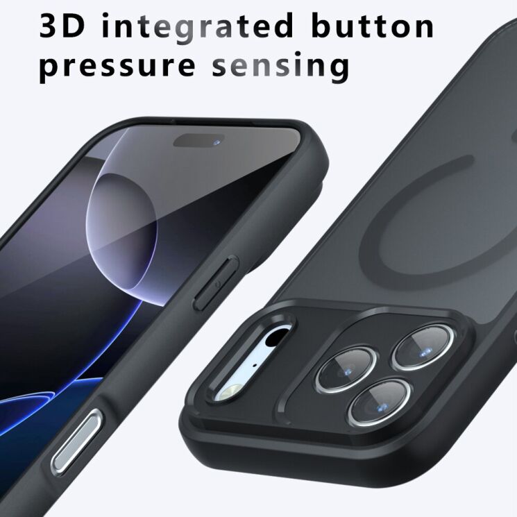Захисний чохол Deexe Matte Skin with MagSafe для iPhone 18 Pro Max - Transparent / Black: фото 11 з 11