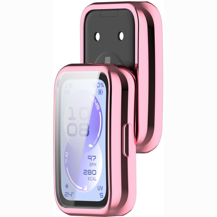 Защитный чехол Deexe Protective Frame для Huawei Band 11 - Electroplated Pink (331001P) Защитный чехол Deexe Protective Frame для Huawei Band 11 - Electroplated Pink: фото 2 из 7