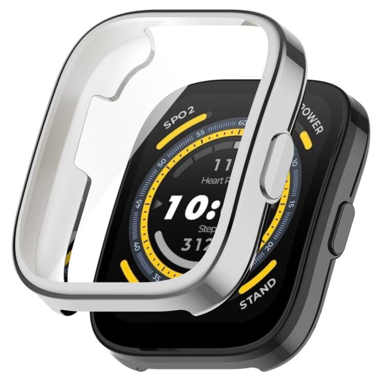 Захисний чохол Deexe Protective Frame для Xiaomi Amazfit Bip 5 - Silver: фото 1 з 8