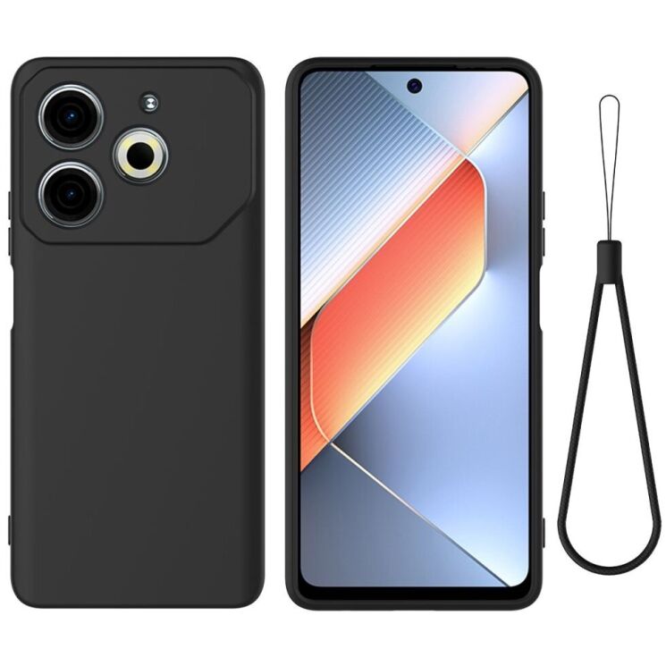 Защитный чехол Deexe Silicone Case для TECNO Pova 6 Neo - Black: фото 1 из 8