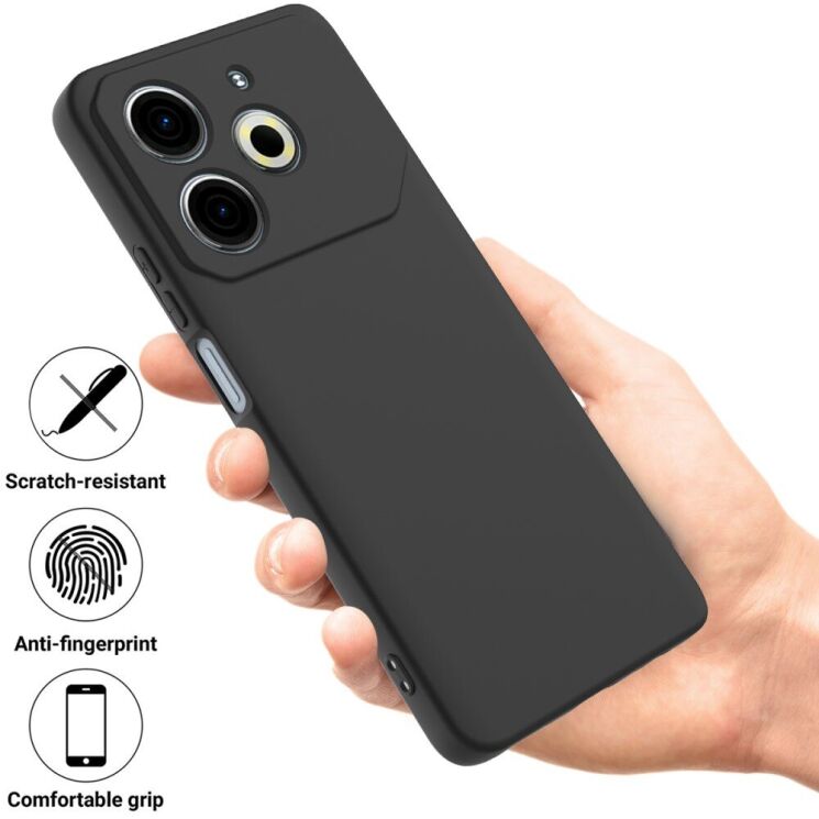 Защитный чехол Deexe Silicone Case для TECNO Pova 6 Neo - Black: фото 2 из 8