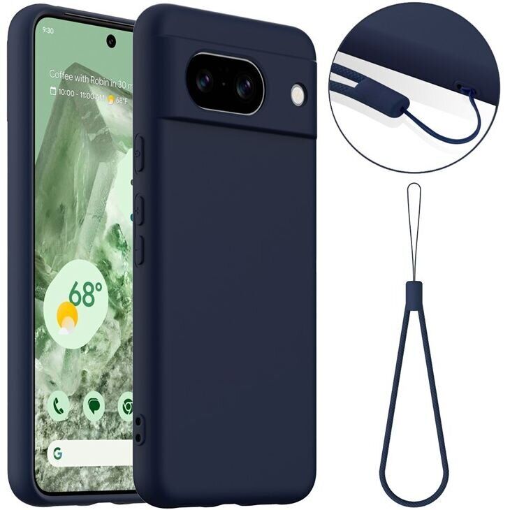 Защитный чехол Deexe Silicone Case with MagSafe для Google Pixel 8A - Dark Blue: фото 1 из 9
