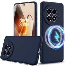 Защитный чехол Deexe Silicone Case with MagSafe для OnePlus 13 - Dark Blue: фото 1 из 9