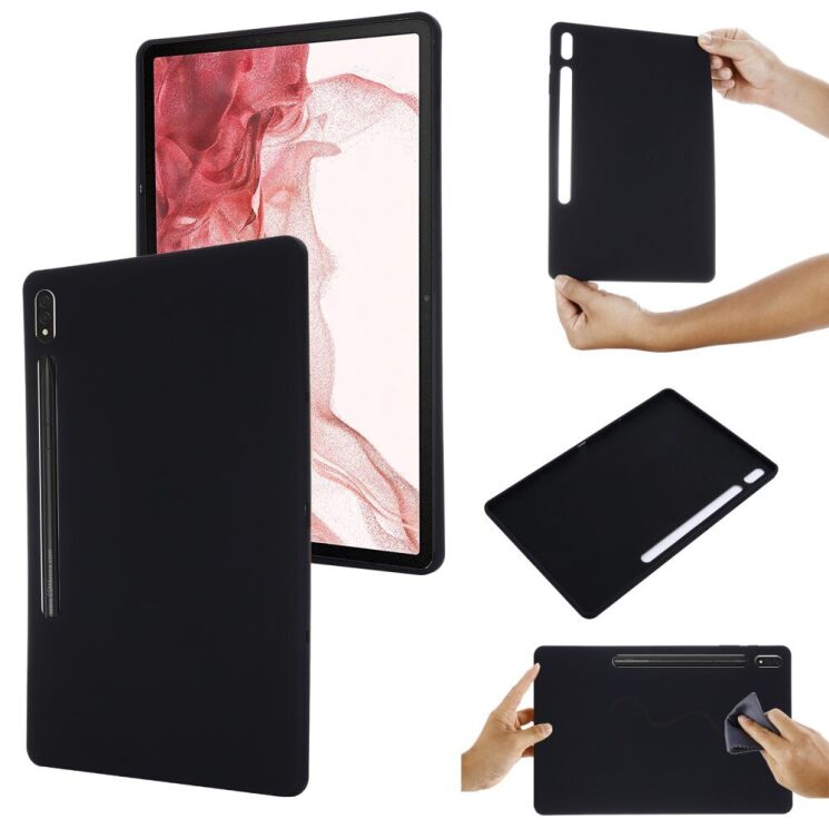 Защитный чехол Deexe Silicone Shell для Samsung Galaxy Tab S10 Plus - Black: фото 2 из 8