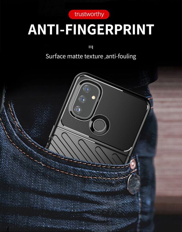 Захисний чохол Deexe Thunder Series для OnePlus Nord N100 - Black: фото 11 з 12
