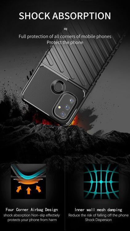 Захисний чохол Deexe Thunder Series для OnePlus Nord N100 - Black: фото 6 з 12