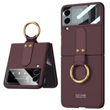 Защитный чехол GKK Ring Holder для Samsung Galaxy Flip 4 - Wine Red: фото 1 из 8