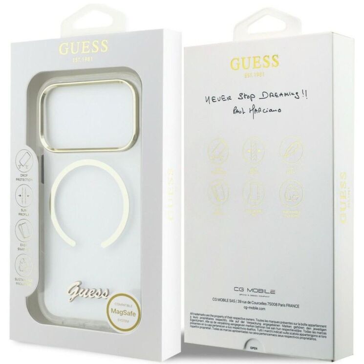 Защитный чехол Guess IML Script Metal MagSafe для iPhone 17 Pro (GUHMP17L5HTCSMST) - Transparent (403263T) Защитный чехол Guess IML Script Metal MagSafe для iPhone 17 Pro (GUHMP17L5HTCSMST) - Transparent: фото 8 из 9