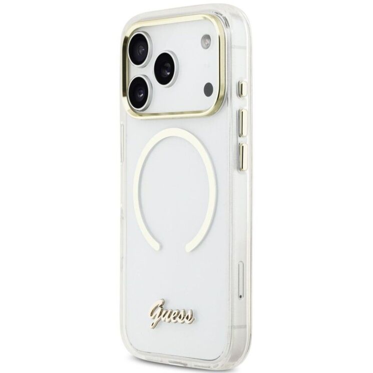 Защитный чехол Guess IML Script Metal MagSafe для iPhone 17 Pro (GUHMP17L5HTCSMST) - Transparent (403263T) Защитный чехол Guess IML Script Metal MagSafe для iPhone 17 Pro (GUHMP17L5HTCSMST) - Transparent: фото 3 из 9