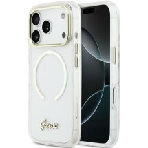 Защитный чехол Guess IML Script Metal MagSafe для iPhone 17 Pro (GUHMP17L5HTCSMST) - Transparent: фото 1 из 9