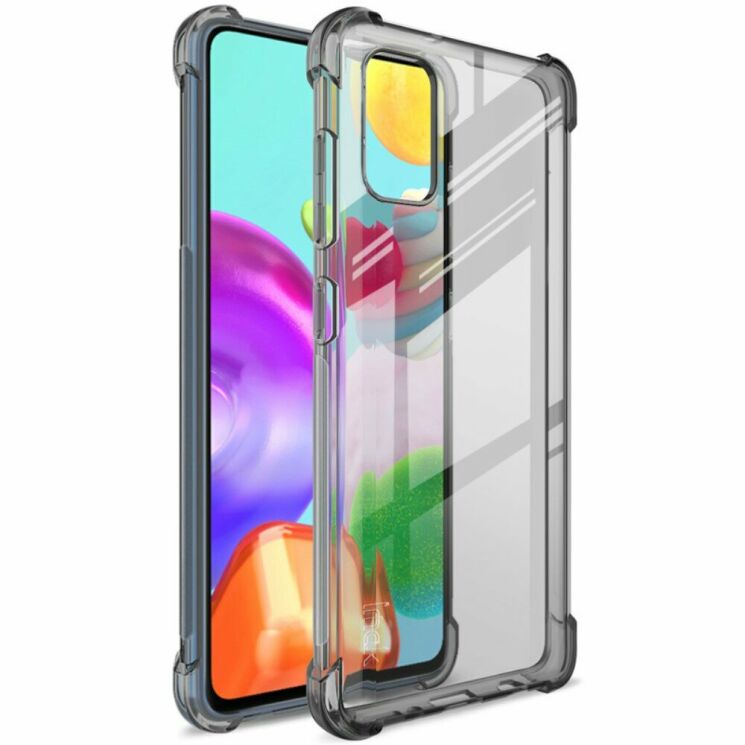 Чехол с усиленными углами IMAK Airbag MAX Case для Samsung Galaxy A41 (A415) - Transparent Black: фото 1 из 11