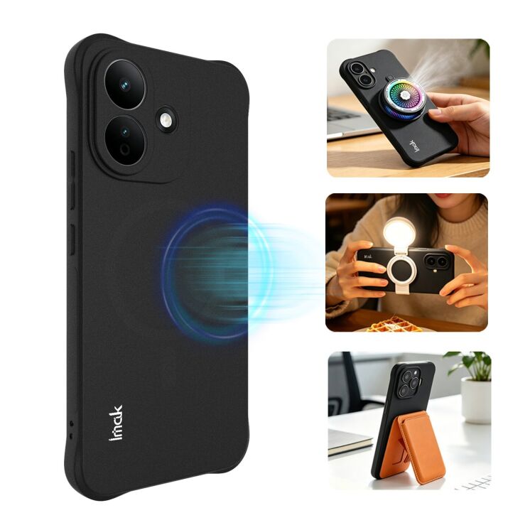 Захисний чохол IMAK Airbag Sand Case with MagSafe для Xiaomi Redmi Note 17 Pro - Matte Black: фото 3 з 11