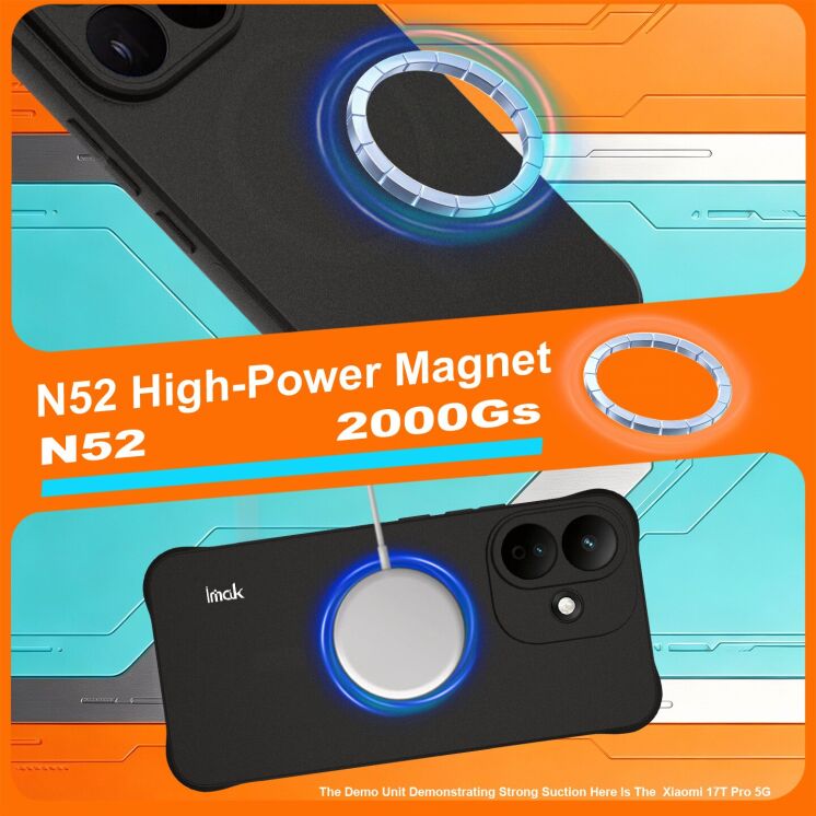 Захисний чохол IMAK Airbag Sand Case with MagSafe для Xiaomi Redmi Note 17 Pro - Matte Black: фото 7 з 11