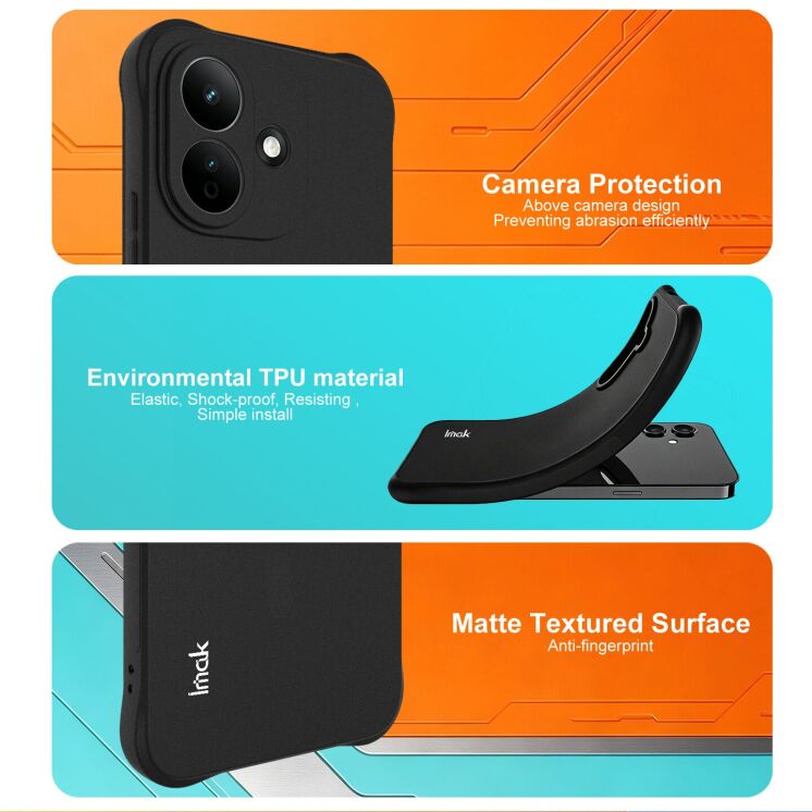 Захисний чохол IMAK Airbag Sand Case with MagSafe для Xiaomi Redmi Note 17 Pro - Matte Black: фото 11 з 11