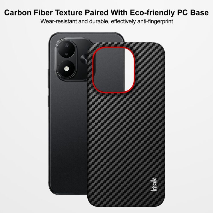 Защитный чехол IMAK Carbon Guard для Xiaomi Redmi Note 17 (4G/5G) - Carbon Fiber: фото 4 из 8