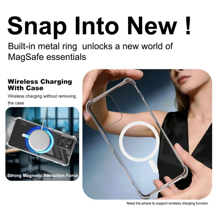 Защитный чехол IMAK Space Shield MagSafe для Motorola ThinkPhone - Transparent: фото 5 из 10