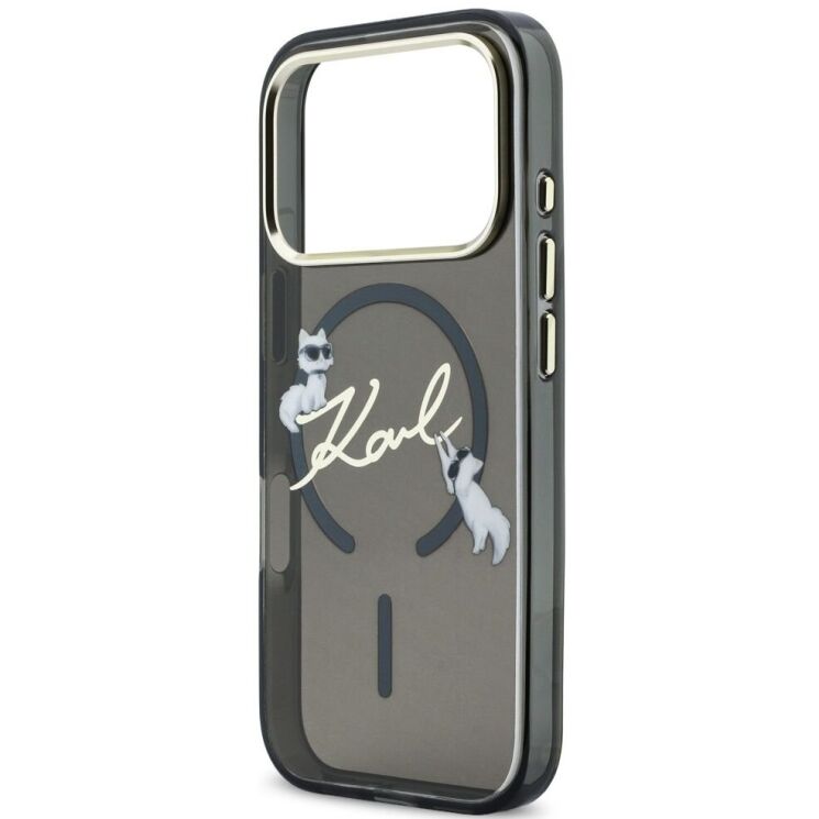Захисний чохол Karl Lagerfeld IML Choupettes Karl Script Logo MagSafe для iPhone 17 Pro Max (KLHMP17X5HKSCAK) - Black: фото 6 з 7