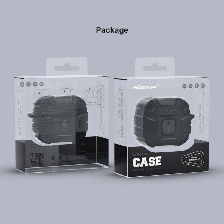 Защитный чехол NILLKIN Explorer Case для Apple AirPods 3 - Black: фото 16 из 16