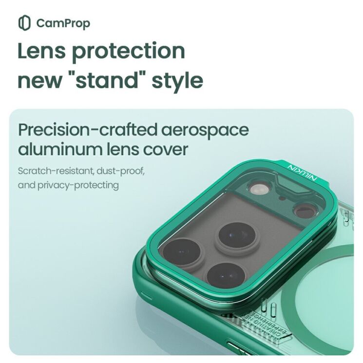 Захисний чохол NILLKIN Iceblade Prop Magnetic (Precise Cut-out) для iPhone 18 Pro / 17 Pro - Green (423621G) Захисний чохол NILLKIN Iceblade Prop Magnetic (Precise Cut-out) для iPhone 18 Pro / 17 Pro - Green: фото 12 з 19