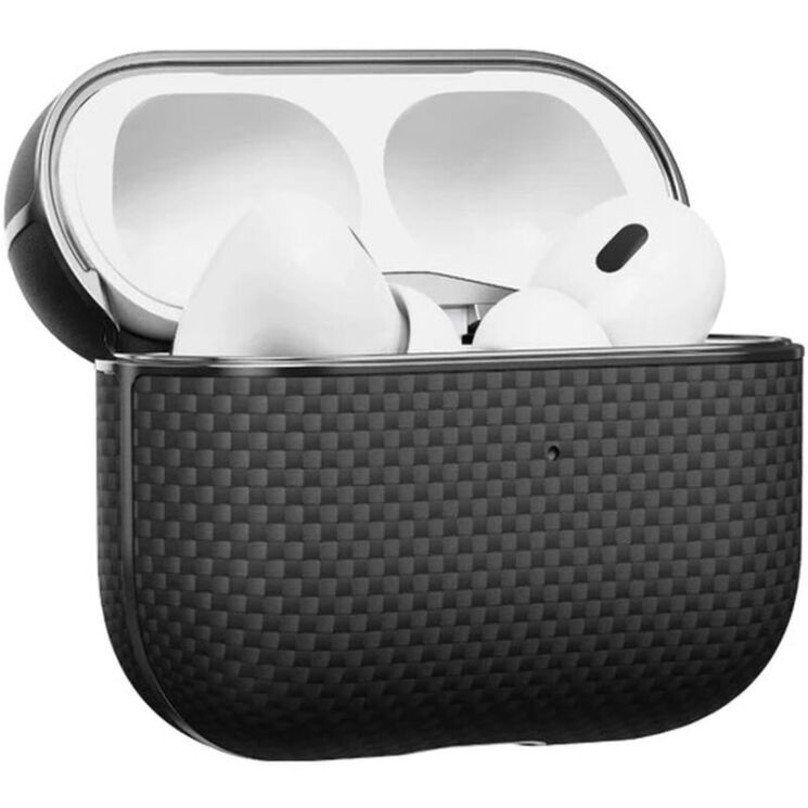 Защитный чехол Pitaka Aramid Fiber Case для AirPods Pro 3 (APM2501) - Black / Grey (390159BH) Защитный чехол Pitaka Aramid Fiber Case для AirPods Pro 3 (APM2501) - Black / Grey: фото 1 из 7
