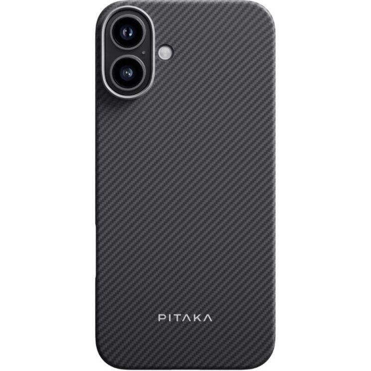Защитный чехол Pitaka Ultra-Slim Case для Apple iPhone 16 (KI1601A) - 600D Black / Grey (Twill): фото 2 из 11