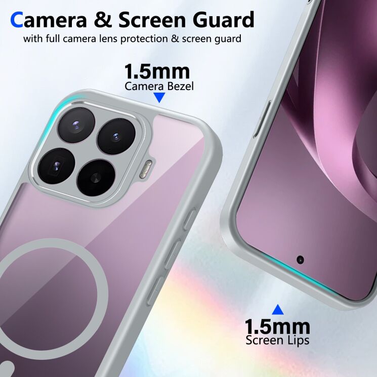 Защитный чехол Reframe Clear Bound with MagSafe для Xiaomi 17T Pro - Grey: фото 4 из 5