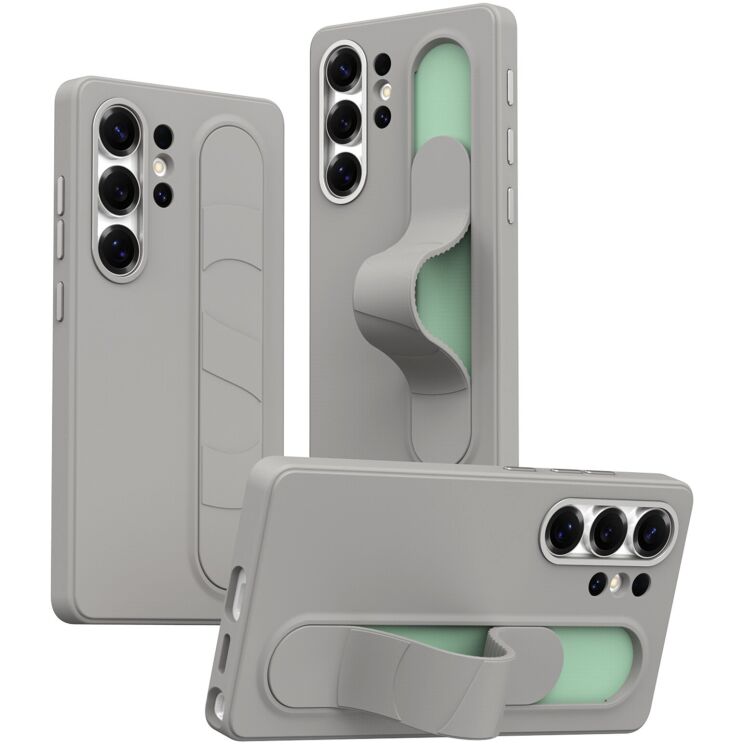 Защитный чехол Reframe Standing Grip для Samsung Galaxy S24 Ultra (S928) - Titanium Grey: фото 1 из 13