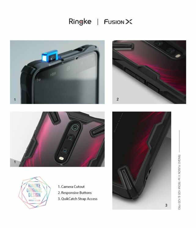 Захисний чохол RINGKE Fusion X для Xiaomi Mi 9T / Mi 9T Pro / Redmi K20 / Redmi K20 Pro - Ruby Red: фото 3 з 8