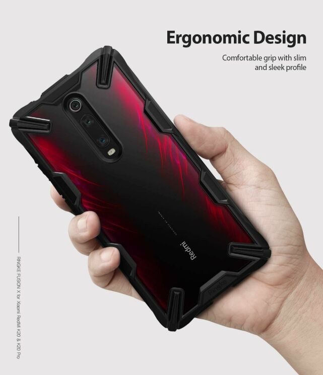 Захисний чохол RINGKE Fusion X для Xiaomi Mi 9T / Mi 9T Pro / Redmi K20 / Redmi K20 Pro - Ruby Red: фото 4 з 8