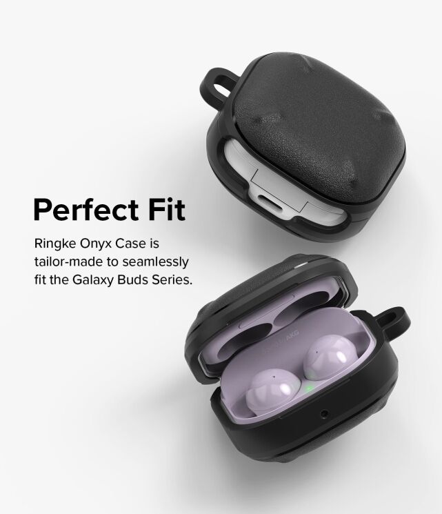 Защитный чехол Ringke Onyx (FH) для Samsung Galaxy Buds Live / Buds Pro / Buds 2 / Buds 2 Pro / Buds FE (8809818847706) - Black: фото 4 из 13