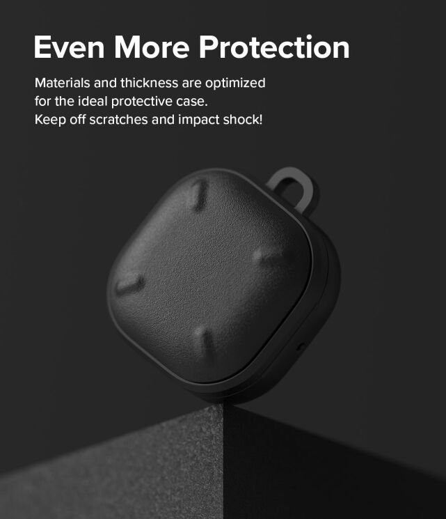 Защитный чехол Ringke Onyx (FH) для Samsung Galaxy Buds Live / Buds Pro / Buds 2 / Buds 2 Pro / Buds FE (8809818847706) - Black: фото 9 из 13