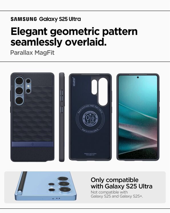 Защитный чехол Spigen (SGP) Caseology Parallax (MagFit) by Spigen для Samsung Galaxy S25 Ultra (S938) ACS09055 - Ash Grey: фото 12 из 16