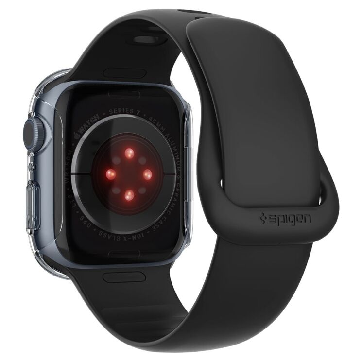Защитный чехол Spigen (SGP) Thin Fit (FW) для Apple Watch 45 mm (7 / 8 / 9 Series) - Crystal Clear: фото 7 из 16