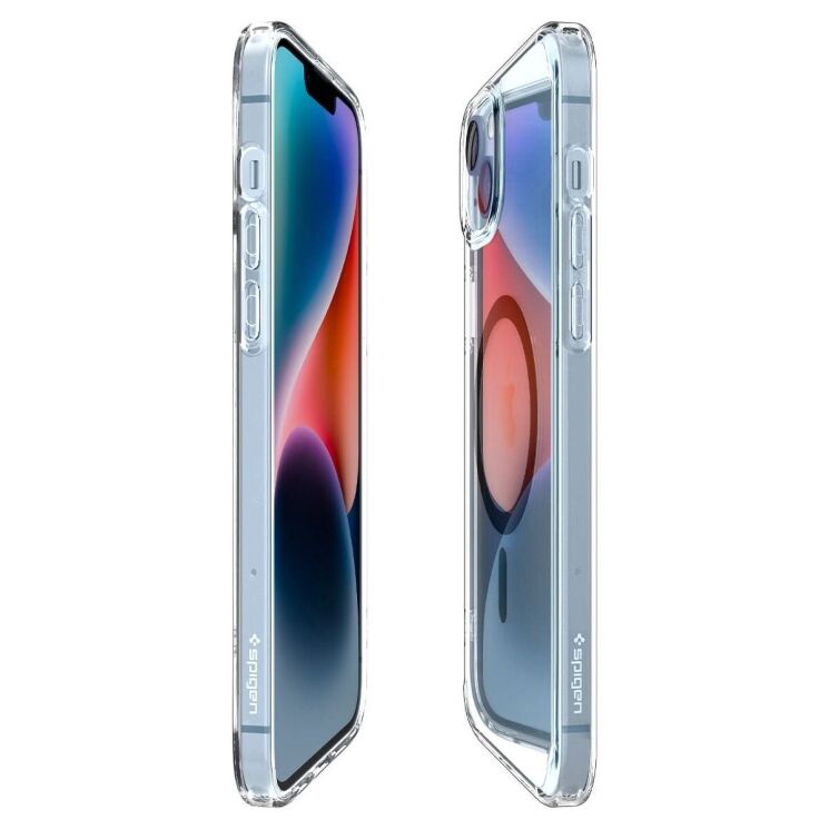 Защитный чехол Spigen (SGP) Ultra Hybrid (MagFit) для Apple iPhone 14 - Carbon Fiber: фото 5 из 15