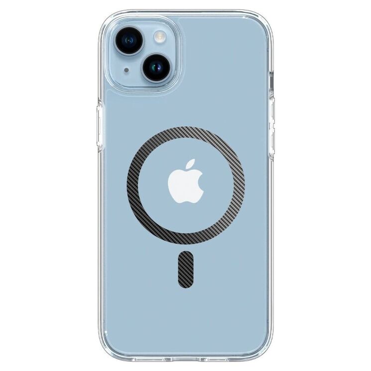 Защитный чехол Spigen (SGP) Ultra Hybrid (MagFit) для Apple iPhone 14 - Carbon Fiber: фото 4 из 15