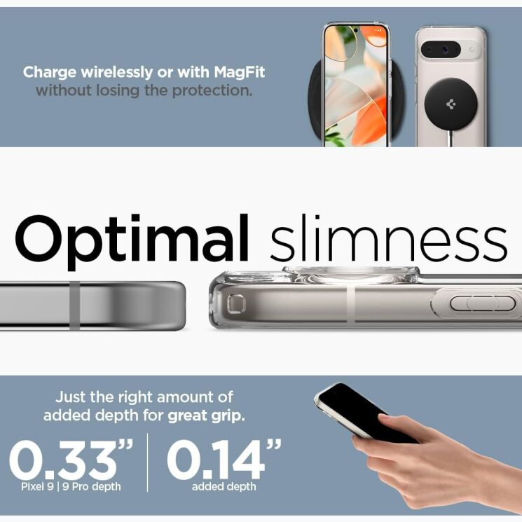 Защитный чехол Spigen (SGP) Ultra Hybrid (MagFit) для Google Pixel 9 Pro - White: фото 12 из 13