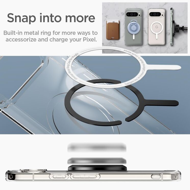 Защитный чехол Spigen (SGP) Ultra Hybrid (MagFit) для Google Pixel 9 Pro - White: фото 10 из 13