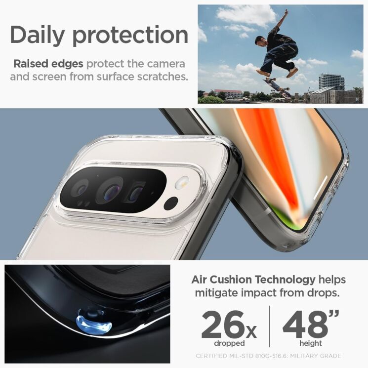 Защитный чехол Spigen (SGP) Ultra Hybrid (MagFit) для Google Pixel 9 Pro - White: фото 11 из 13