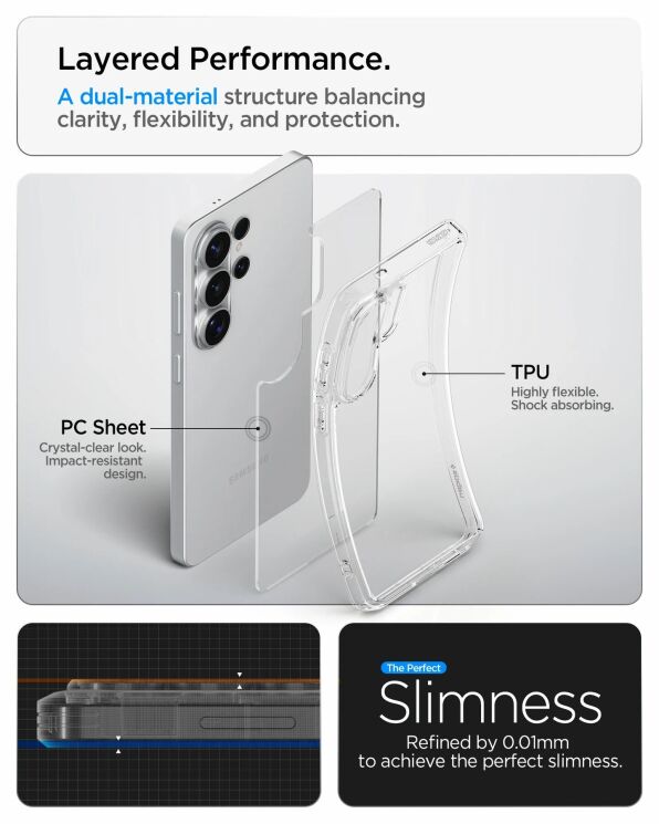 Захисний чохол Spigen Ultra Hybrid для Samsung Galaxy S26 Ultra (S948) ACS10678 - Space Crystal: фото 8 з 11