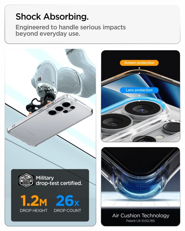 Захисний чохол Spigen Ultra Hybrid для Samsung Galaxy S26 Ultra (S948) ACS10678 - Space Crystal: фото 9 з 11