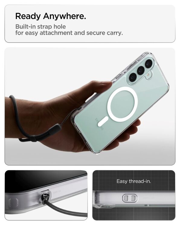 Защитный чехол Spigen Ultra Hybrid MagSafe для Samsung Galaxy S26 FE (ACS11636) - Clear / White (412780W) Защитный чехол Spigen Ultra Hybrid MagSafe для Samsung Galaxy S26 FE (ACS11636) - Clear / White: фото 10 из 14