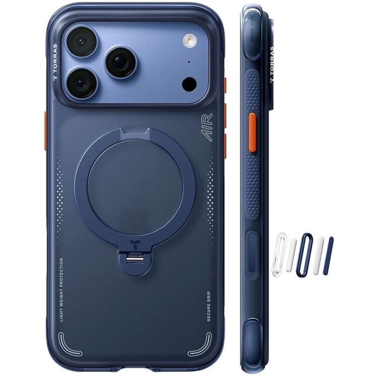 Защитный чехол TORRAS Ostand Q3 Air для Apple iPhone 18 Pro Max - Dark Blue: фото 2 из 8