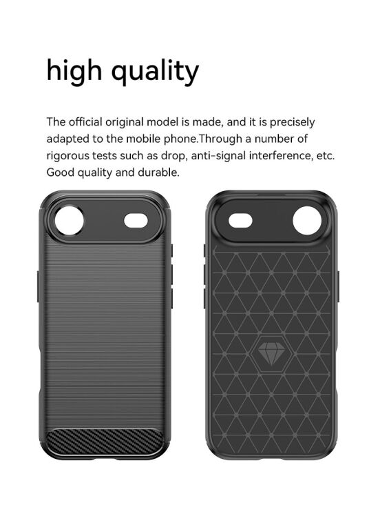 Защитный чехол UniCase Carbon для Apple iPhone 17 Air - Black: фото 10 из 11