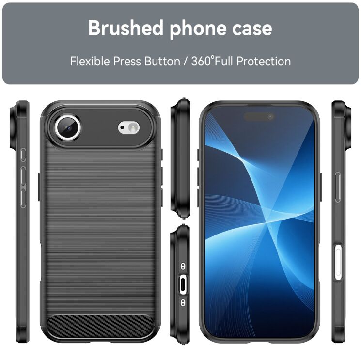 Защитный чехол UniCase Carbon для Apple iPhone 17 Air - Black: фото 3 из 11