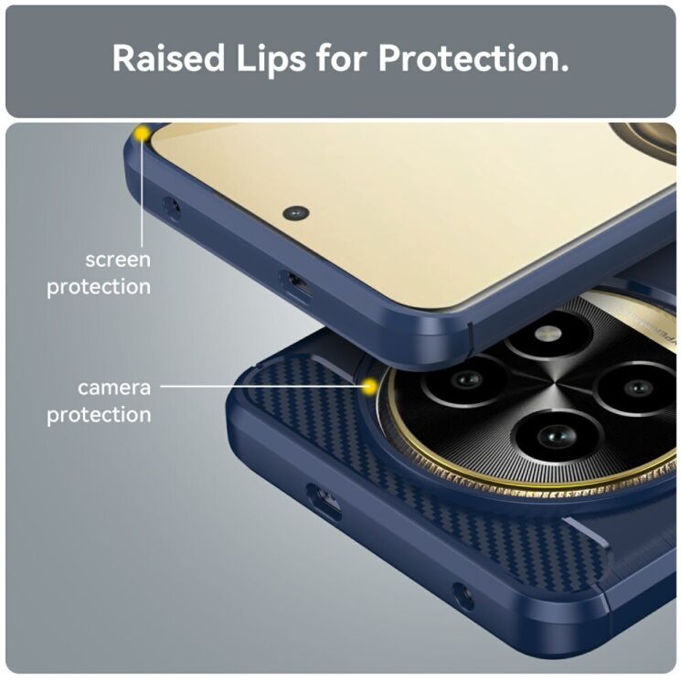 Защитный чехол UniCase Carbon для Realme 13 Pro / 13 Pro Plus - Black: фото 7 из 12