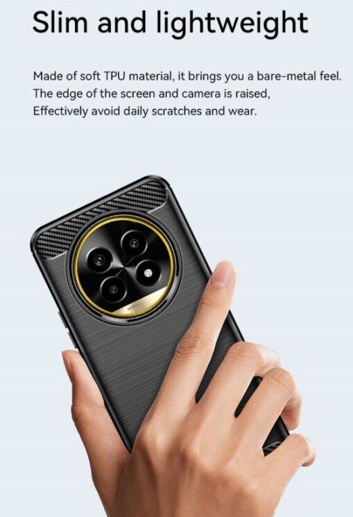 Защитный чехол UniCase Carbon для Realme 13 Pro / 13 Pro Plus - Black: фото 10 из 12