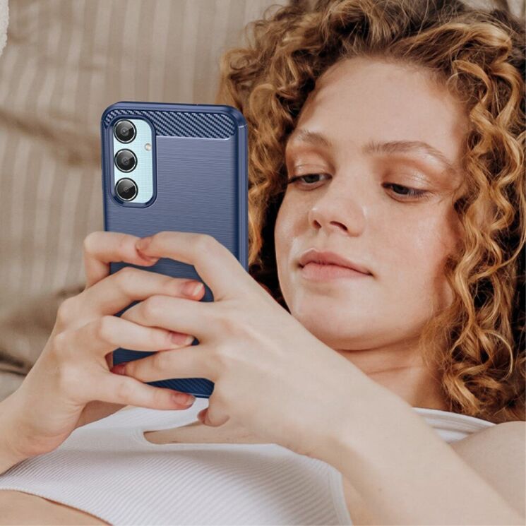 Захисний чохол UniCase Carbon для Samsung Galaxy M35 (M356) - Blue: фото 7 з 8