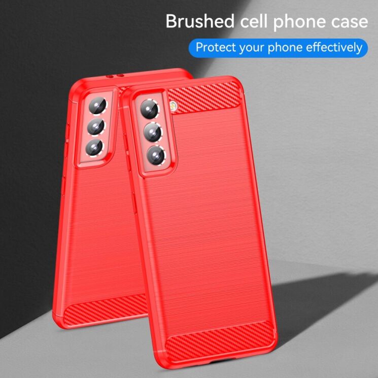Защитный чехол UniCase Carbon для Samsung Galaxy S21 (G991) - Red: фото 7 из 9